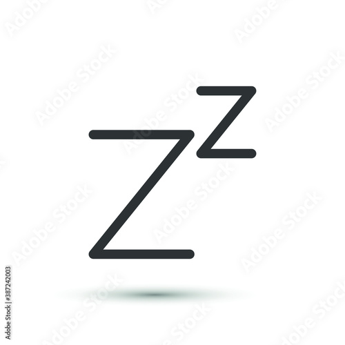 Vector sleeping icon. Zz symbol. For design, web site design, logo, app, UI.
