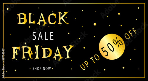 Vector illustration of black friday sale concept on black.