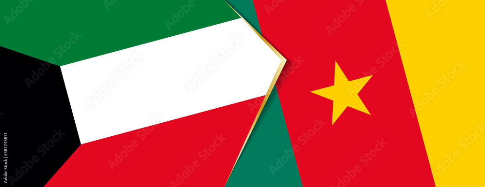 Kuwait and Cameroon flags, two vector flags. Kuwait and Cameroon flags, two vector flags.