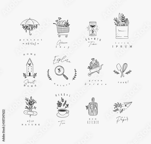 Obraz na płótnie Natural style labels w salonie