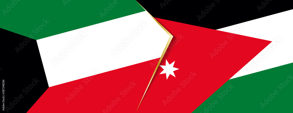 Kuwait and Jordan flags, two vector flags. Kuwait and Jordan flags, two vector flags.