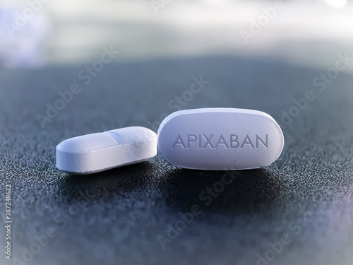 Apixaban pill anticoagulant medication photo