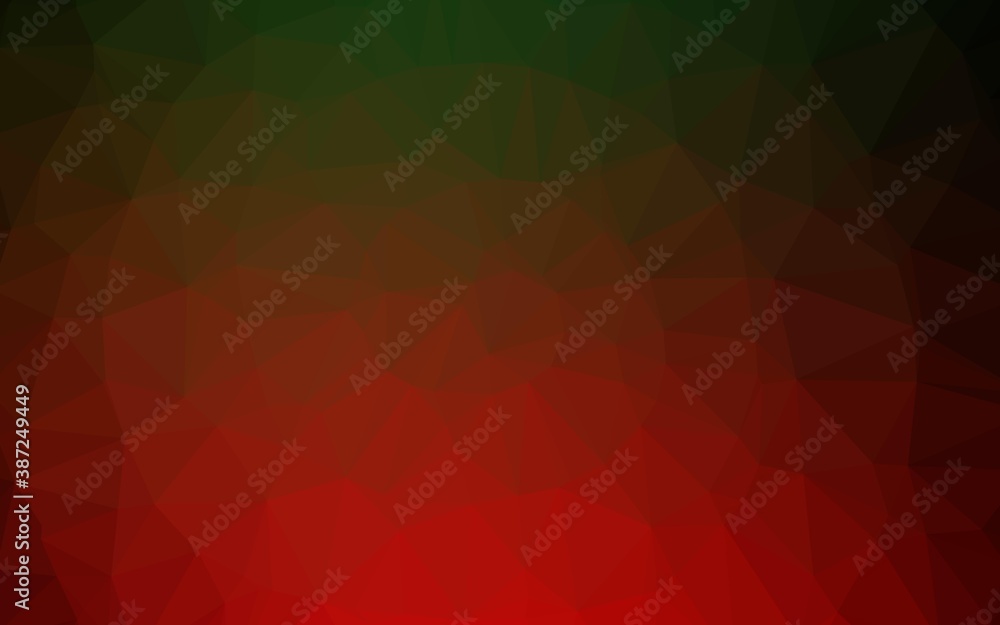 Obraz premium Dark Green, Red vector polygonal background.