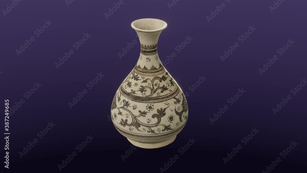 Kalong Vase, 14th-16th C CE, cg, camera orbits Kalong Vase, 14th-16th C CE, cg, camera orbits
