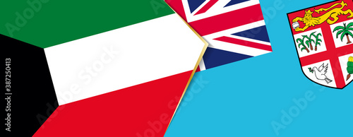Kuwait and Fiji flags, two vector flags.
