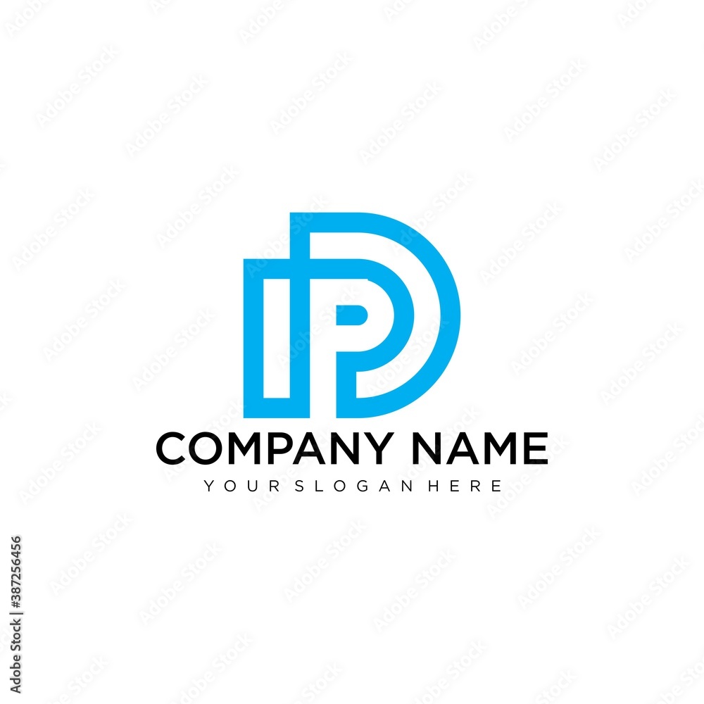 Letter DP line logo design. Linear creative minimal monochrome monogram symbol. Universal elegant vector sign design. Premium business logotype. Graphic alphabet symbol for corporate business identity