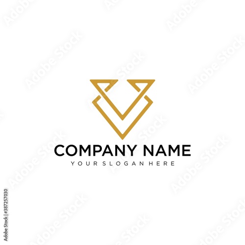 Letter V line logo design. Linear creative minimal monochrome monogram symbol. Universal elegant vector sign design. Premium business logotype. Graphic alphabet symbol for corporate business identity