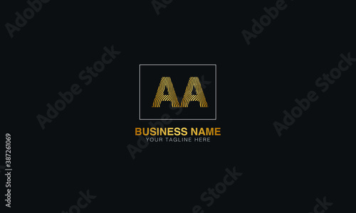 AA initial luxury golden color logotype with letter template vector image