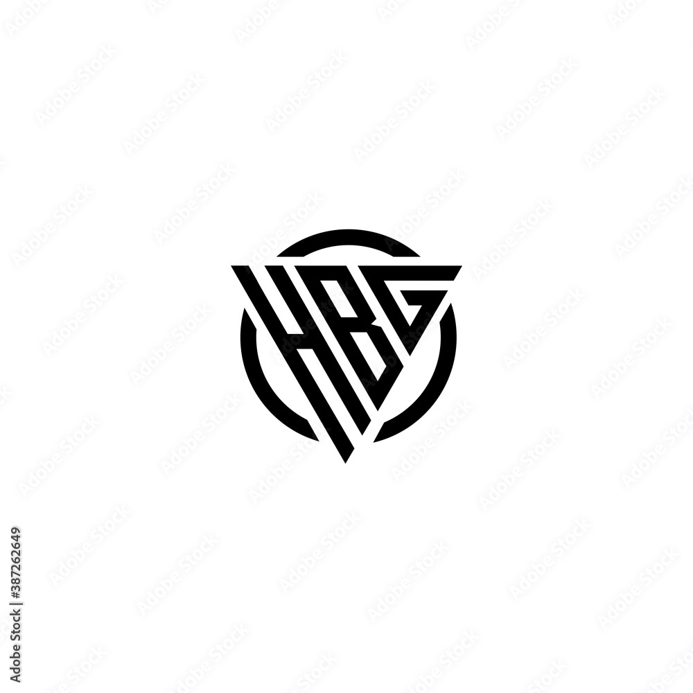 Initial letter HBG triangle monogram clean modern simple logo Initial letter HBG triangle monogram clean modern simple logo