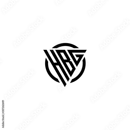 Initial letter HBG triangle monogram clean modern simple logo