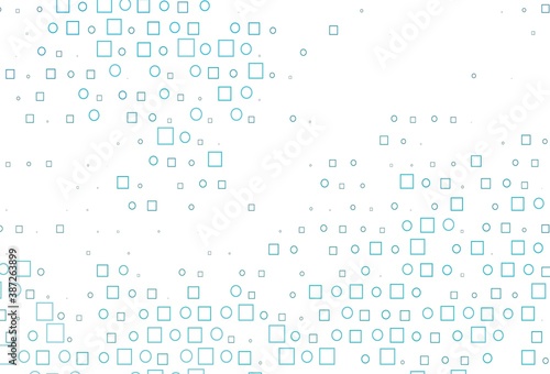 Light BLUE vector pattern with spheres, squares.