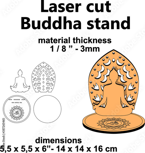 Laser cutting Laser cut vector template Laser cut pattern Laser cut design Buddha stand home decor  home improvement meditation yoga ornament