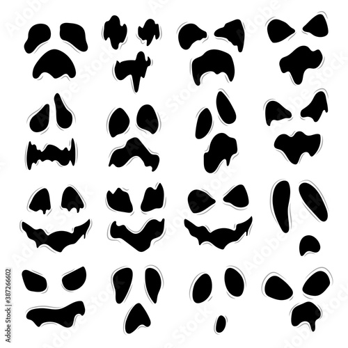 Set of funny stickers for Halloween free vector