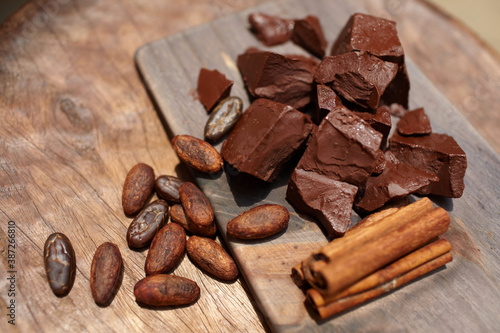 Wallpaper Mural Chocolate with roasted cacao beans and spices Torontodigital.ca