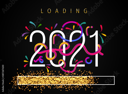 Loading 2021 (Ladebalken 2021) - Loading Bar 2021. Loading 2001 New Year - New Year Countdown 2021 Vector. New Year 2021 Greetings Loading.