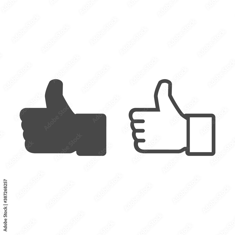 Thumb up line icon logo Thumb up line icon logo
