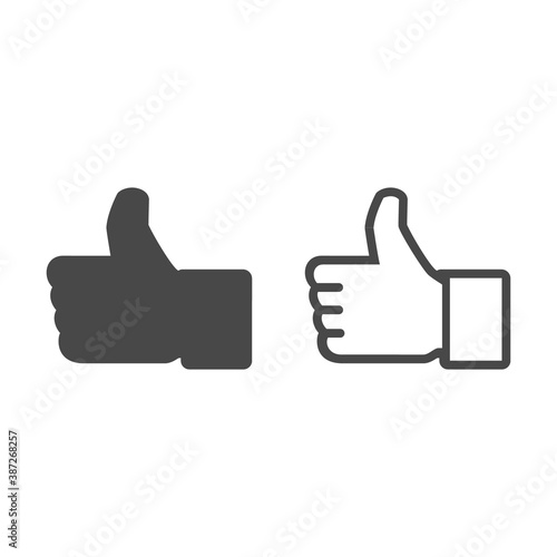 Thumb up line icon logo