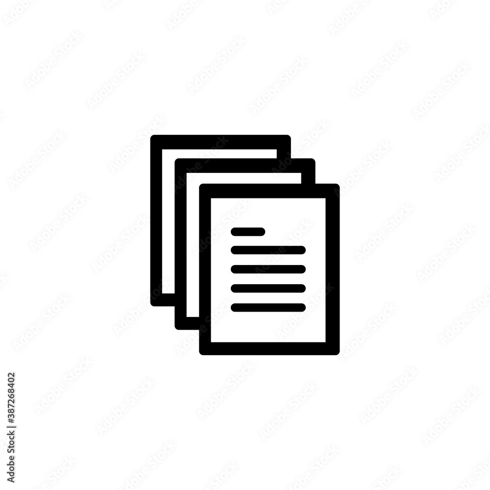 Document icon isolated on white background Document icon isolated on white background