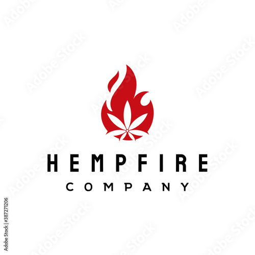 cannabis fire flame logo design inspiration