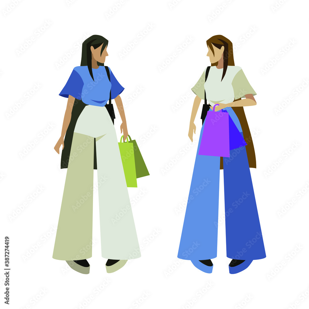 women with shopping bags