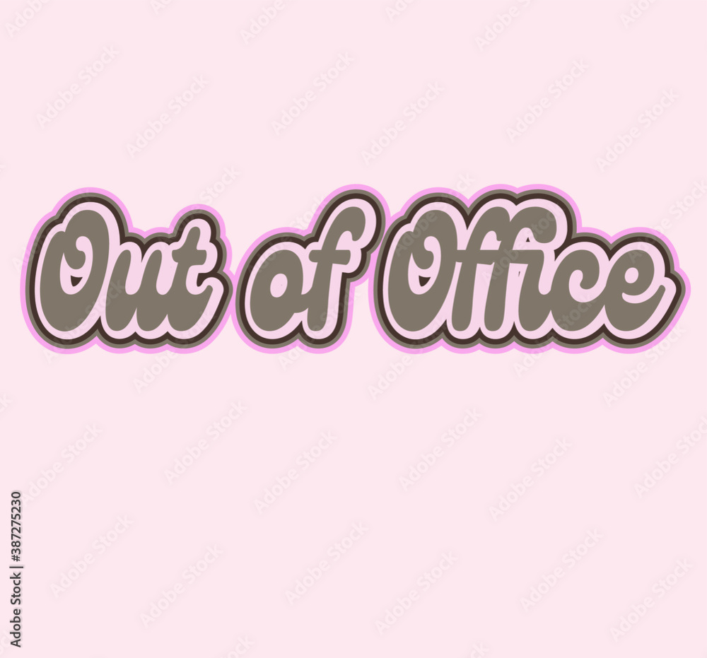 Out of Office PTO Vacation Retro 70s style vintage text and lettering