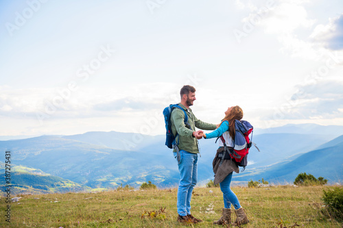 Happy couple On an awesome outdoor adventure