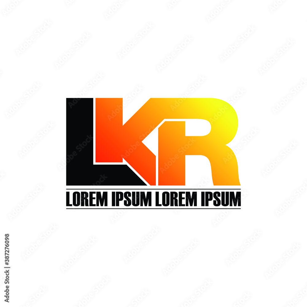 LKR letter monogram logo design vector