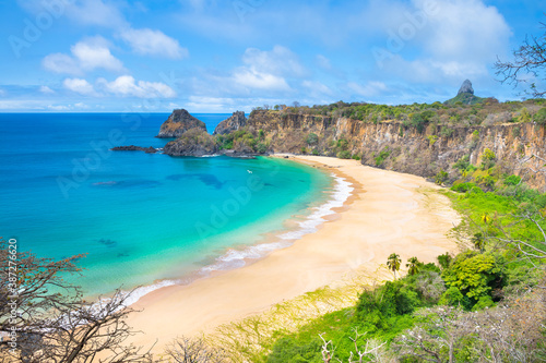 Fototapeta Naklejka Na Ścianę i Meble -  Sancho Beach -  elected four times the most beautiful beach in the World - Fernando de Noronha Island - Brazil