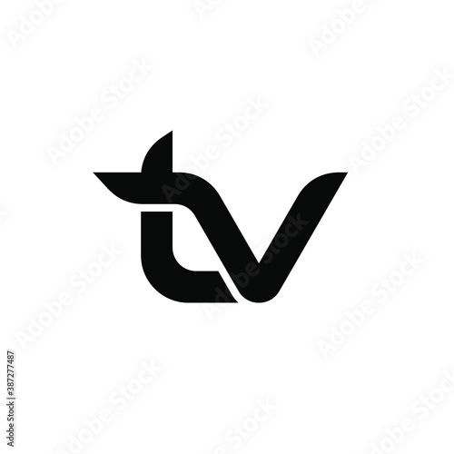 simple initial letter luxury tv bold logo design isolatedwith white background