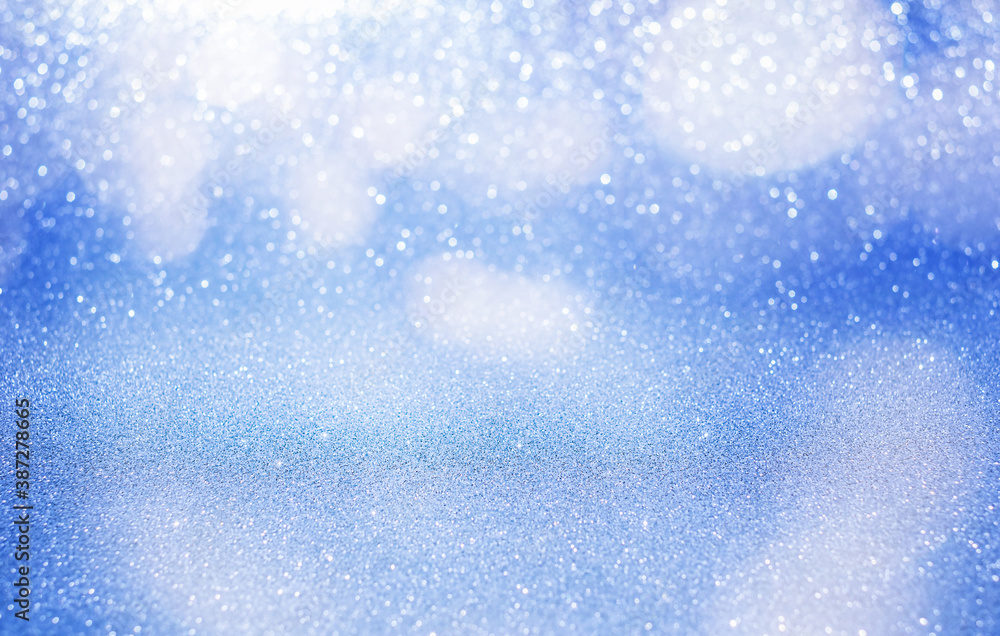 Obraz premium blue glitter background with bokeh. defocus background