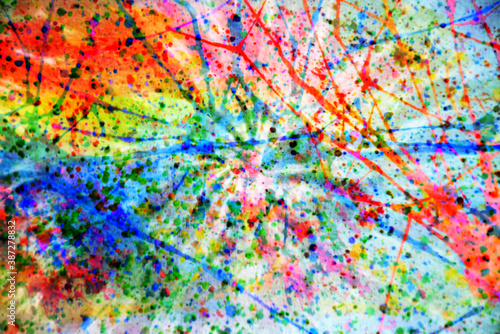 Colorful bright color splash watercolor abstract for background