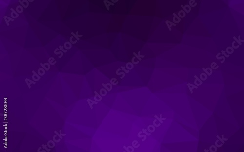 Dark Purple vector shining triangular pattern.