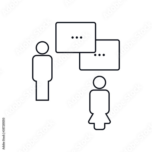 Chat speech bubble icon, user, chatting, communication related icon. Graphic illustration on white background EPS Vector