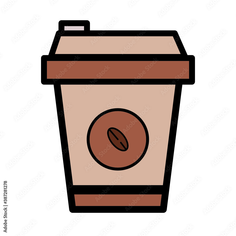 Coffee plastic cup on outline and thin line icon isolated on white background EPS Vector Coffee plastic cup on outline and thin line icon isolated on white background EPS Vector