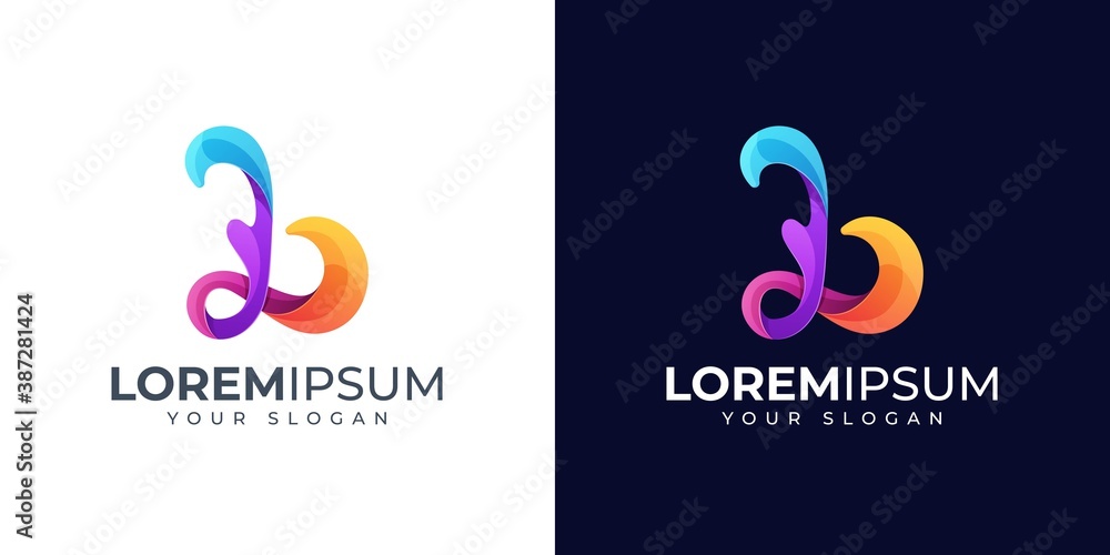 Fototapeta premium Colorful Letter B logo design inspiration