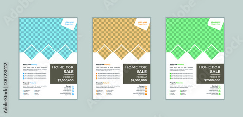 Real estate broker flyer and poster template. Home Sale Flyer. Flyer concept.