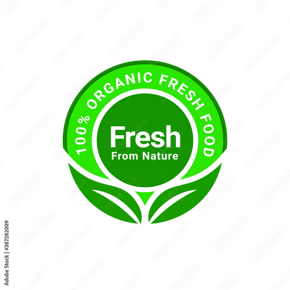 Set 100% organic label vector template. Set 100% organic label vector template.