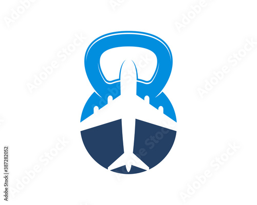 Flying airplane inside the kettle bell