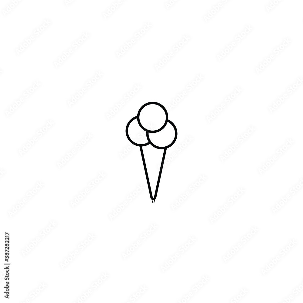 Icecream thin line icon isolated on white background, outline icon EPS Vector Icecream thin line icon isolated on white background, outline icon EPS Vector