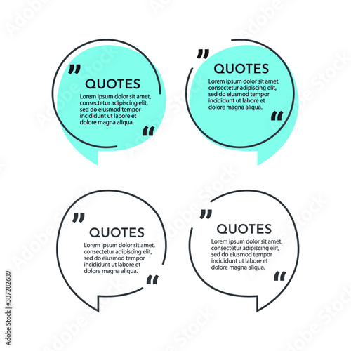 Set quotes background vector template.