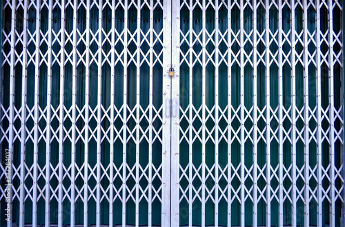 Rusty dirty iron gate, Asian front door grunge texture for background