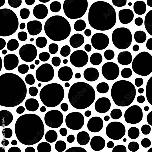 Seamless pattern. Vector background of circles of different sizes  handicraft.