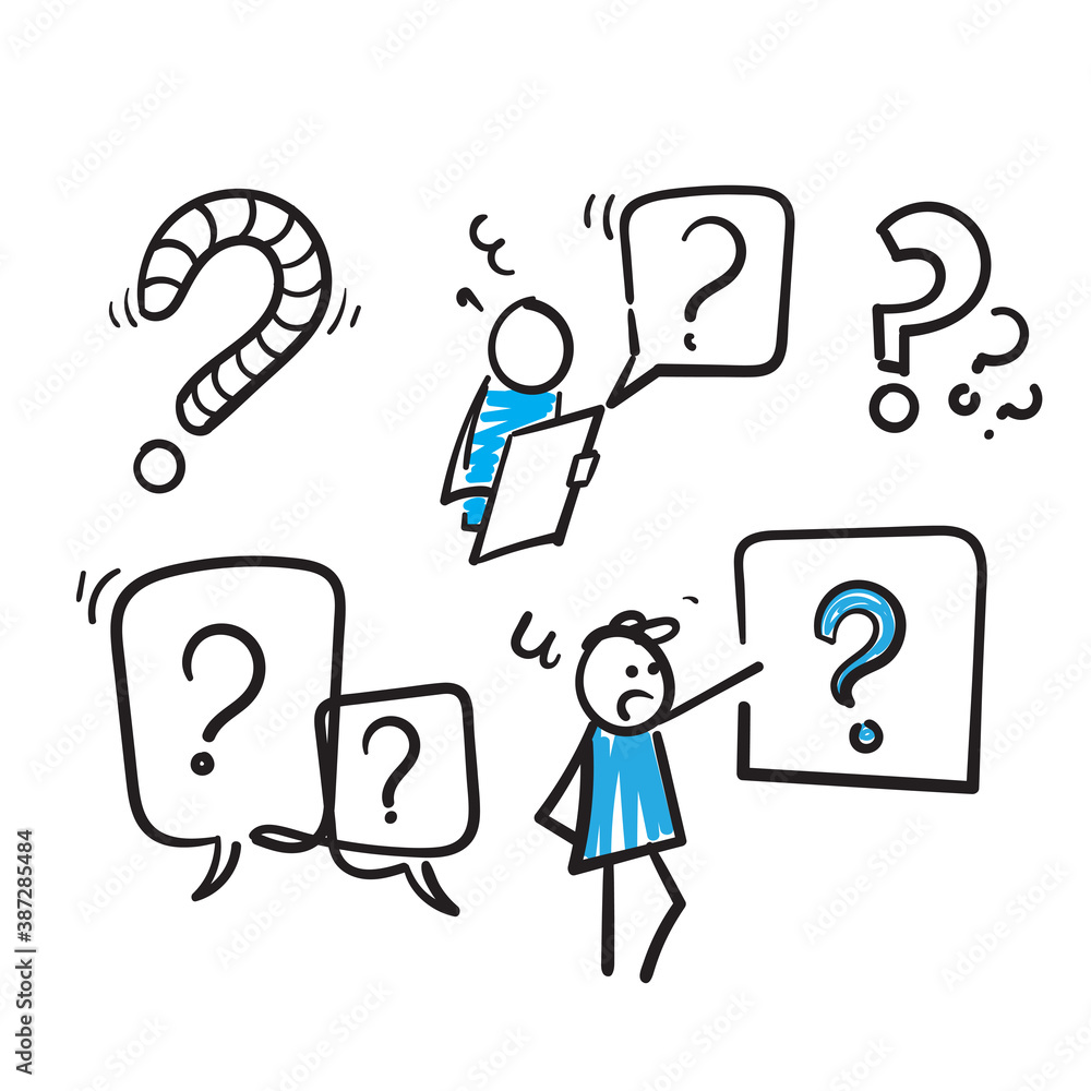 hand drawn Simple Set of Question Related Vector Line Icons with doodle style vector hand drawn Simple Set of Question Related Vector Line Icons with doodle style vector