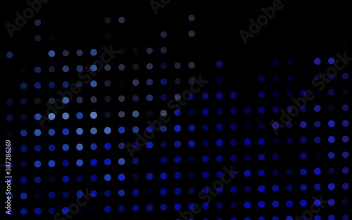 Dark BLUE vector pattern with spheres. © Dmitry
