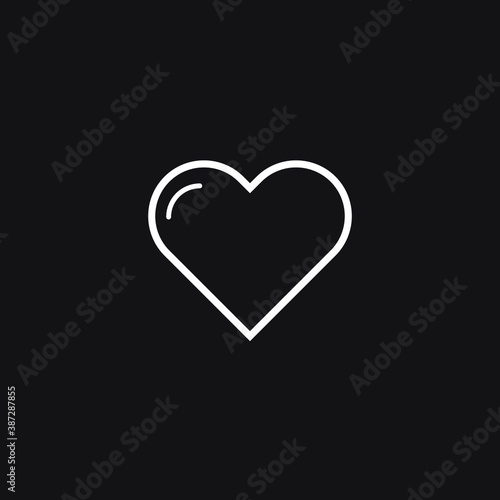 Heart shape  thin line  outline medical icon isolated on white background EPS Vector