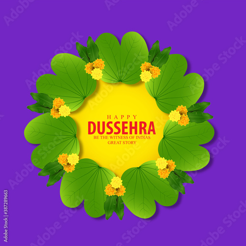innovative vector illustration of Happy Dussehra festival of India.