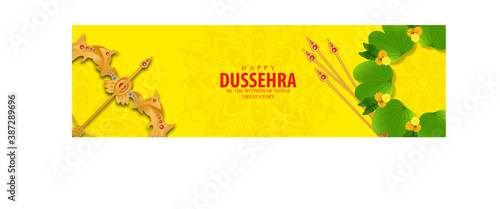 innovative vector illustration of Happy Dussehra festival of India.