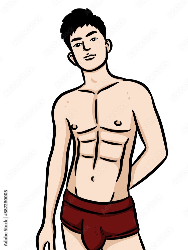 Fototapeta premium cartoon cute man on white background