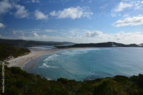View of Ocean Beach and coastline Denmark Western Australia from lookout