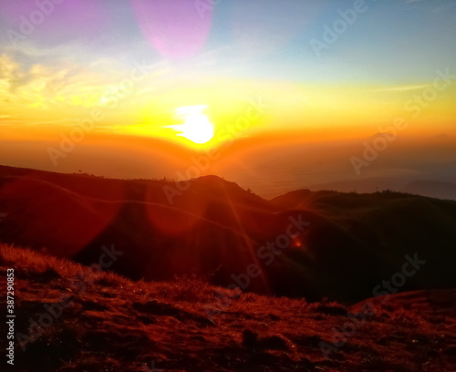 Beautiful when the sun rises on Mount Prau